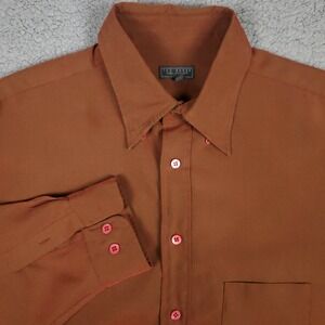 Ted Baker London Shirt Specialist Brown Long Sleeve Button Up Shirt Size 3